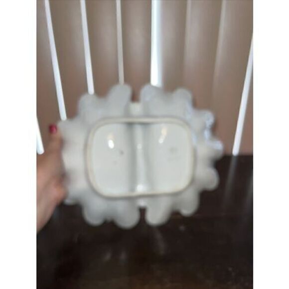 Gerold-Porzellan Bavaria Decorative Split Serving Dish Bowl Handle West Germany - Picture 6 of 9